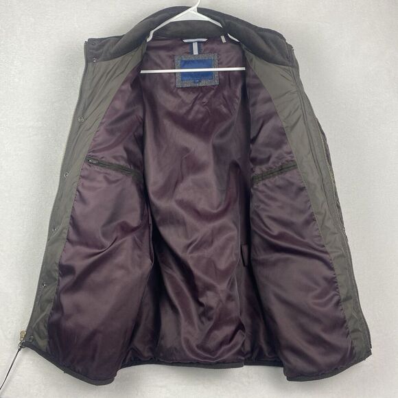 Cole Haan Barn Coat Utility Jacket Mens Large Brown Quilted Corduroy Plaid - Picture 4 of 10